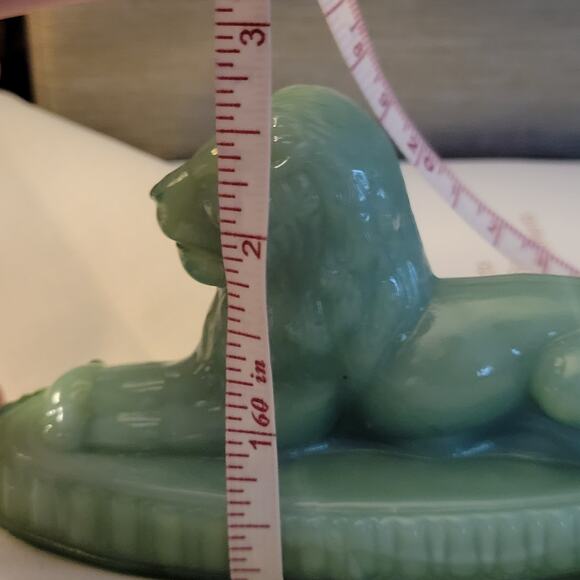 Vintage (VTG) Summit Jadeite Carnival Glass Oscar The Lion Paperweight/Figurine - Picture 10 of 10